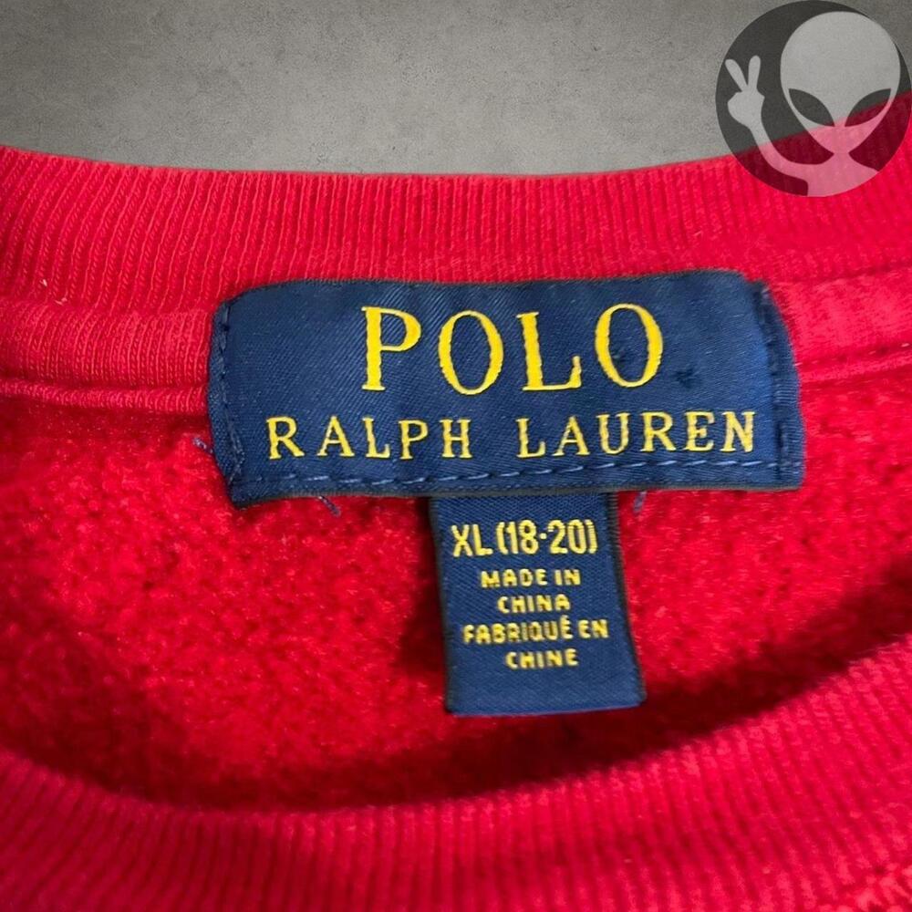 Polo Ralph Lauren Crewneck Sweater Small Red Cotton Pullover - Picture 4 of 6